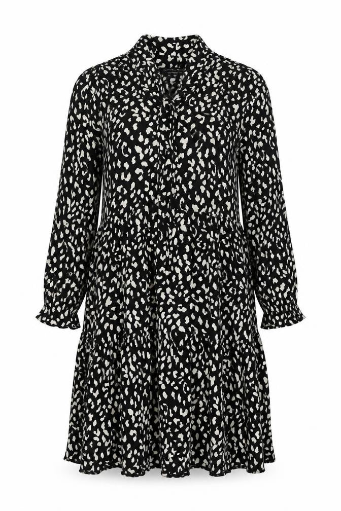 Dorothy Perkins Black Animal Print Shirt Dress UK 8