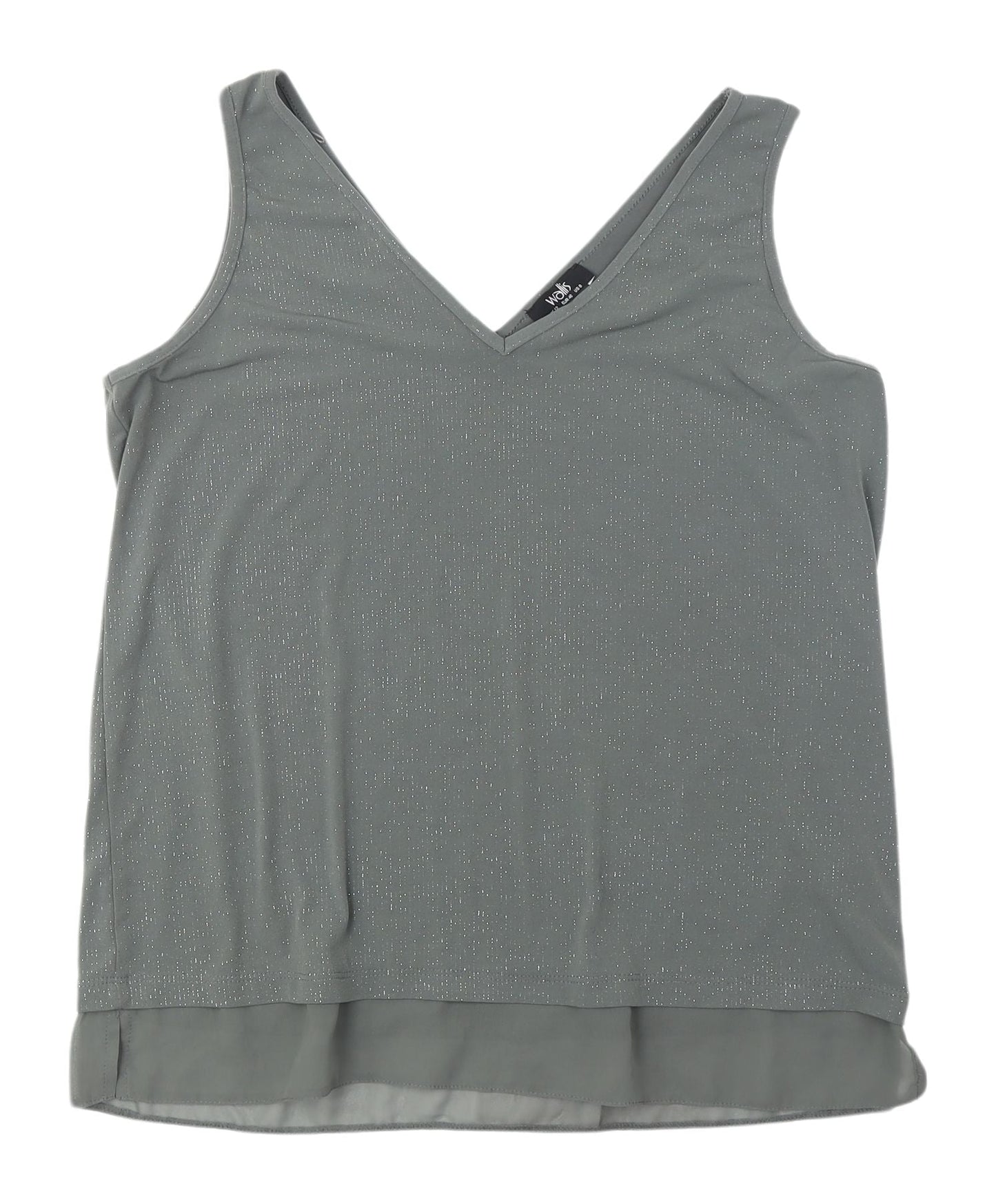 Wallis Women's Grey Sleeveless V-Neck Tank Top