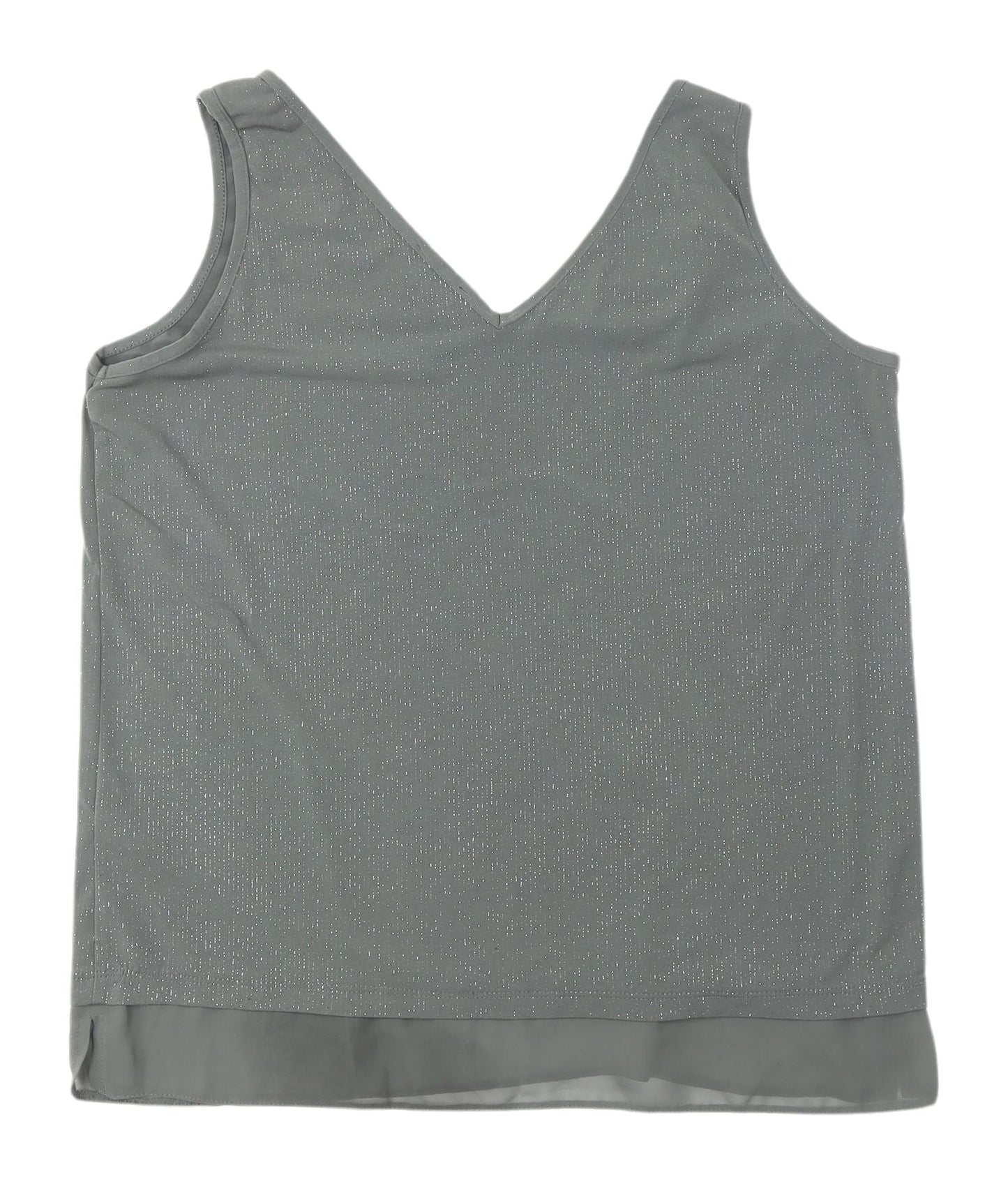 Wallis Women's Grey Sleeveless V-Neck Tank Top