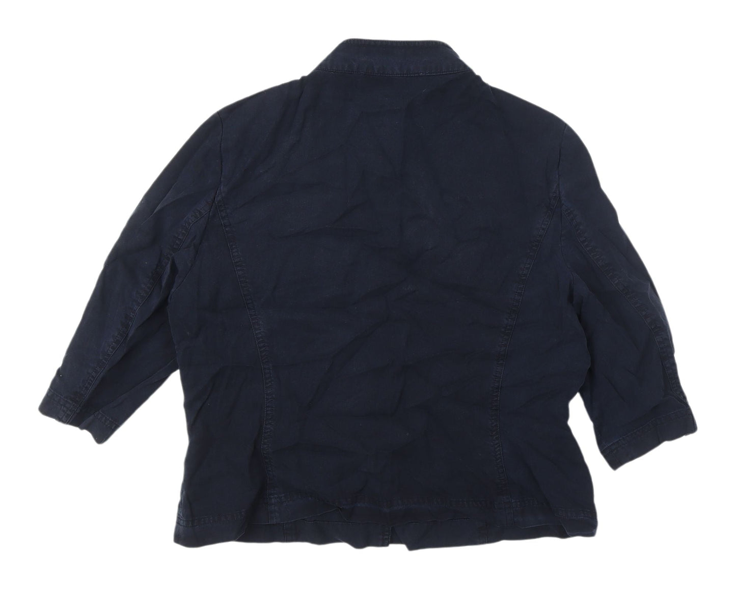 Country Casuals Women's Blue Button-Up Top, Size 12