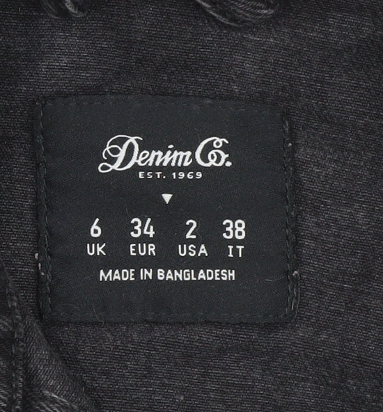 Denim Co. Ladies Black Cropped Denim Jacket Size 6