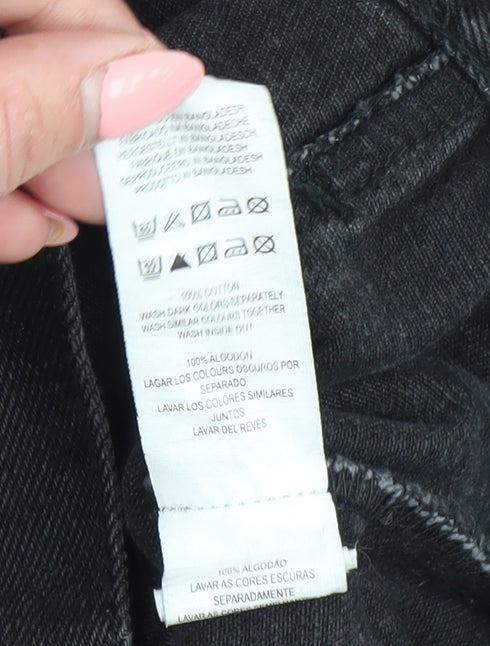 Denim Co. Ladies Black Cropped Denim Jacket Size 6