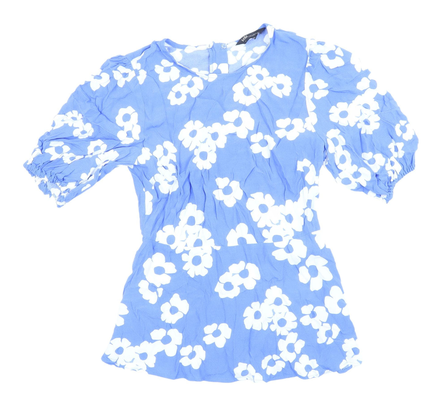 Marks and Spencer Women's Blue Floral Blouse Size 8