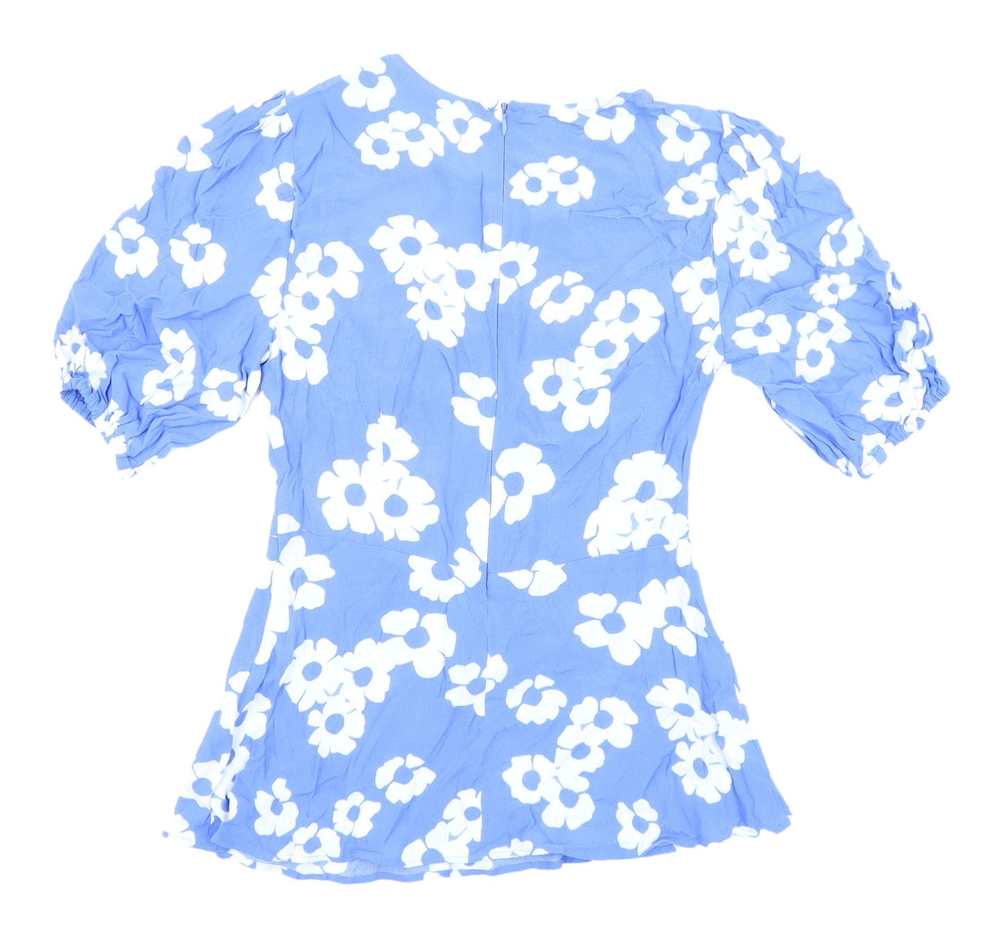 Marks and Spencer Women's Blue Floral Blouse Size 8