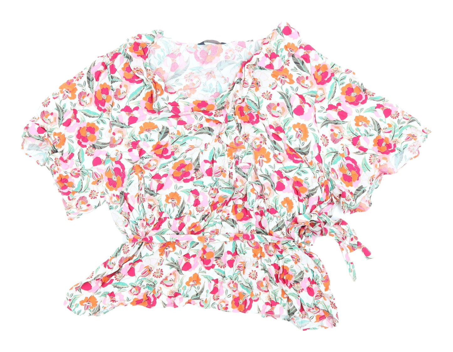 Marks and Spencer Floral Wrap Blouse, Women's Size 24, Multicoloured