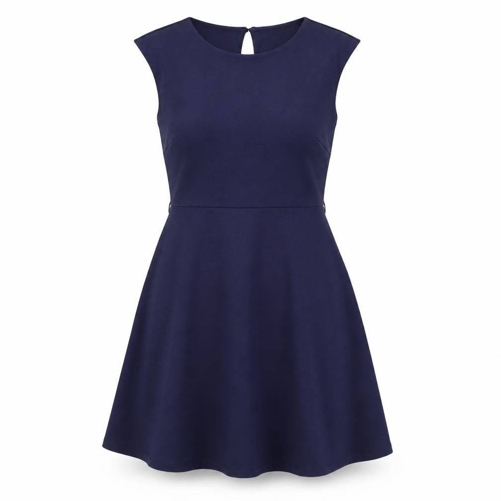 South Women's Blue Sleeveless Fit & Flare Dress, UK 16