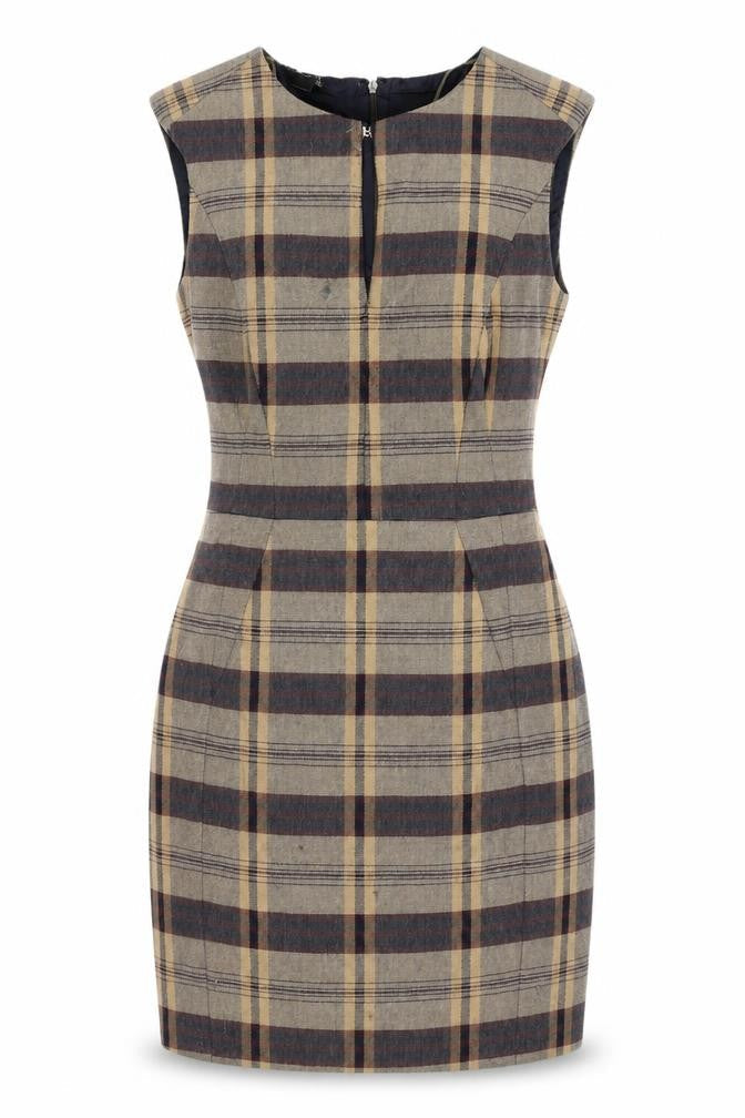 MNG Collection Women's XS Plaid Sheath Dress