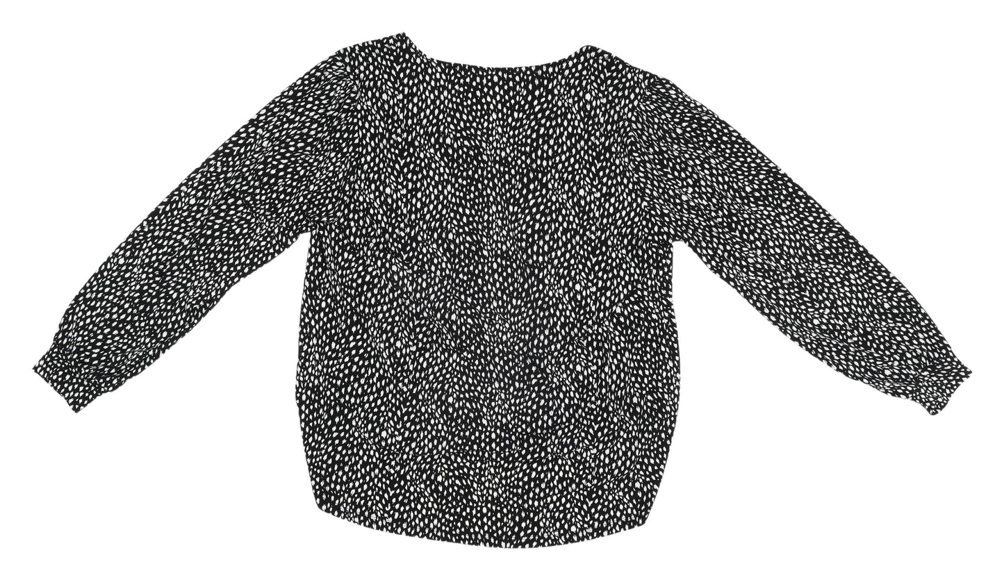 Oasis Women's Black Geometric Blouse, M