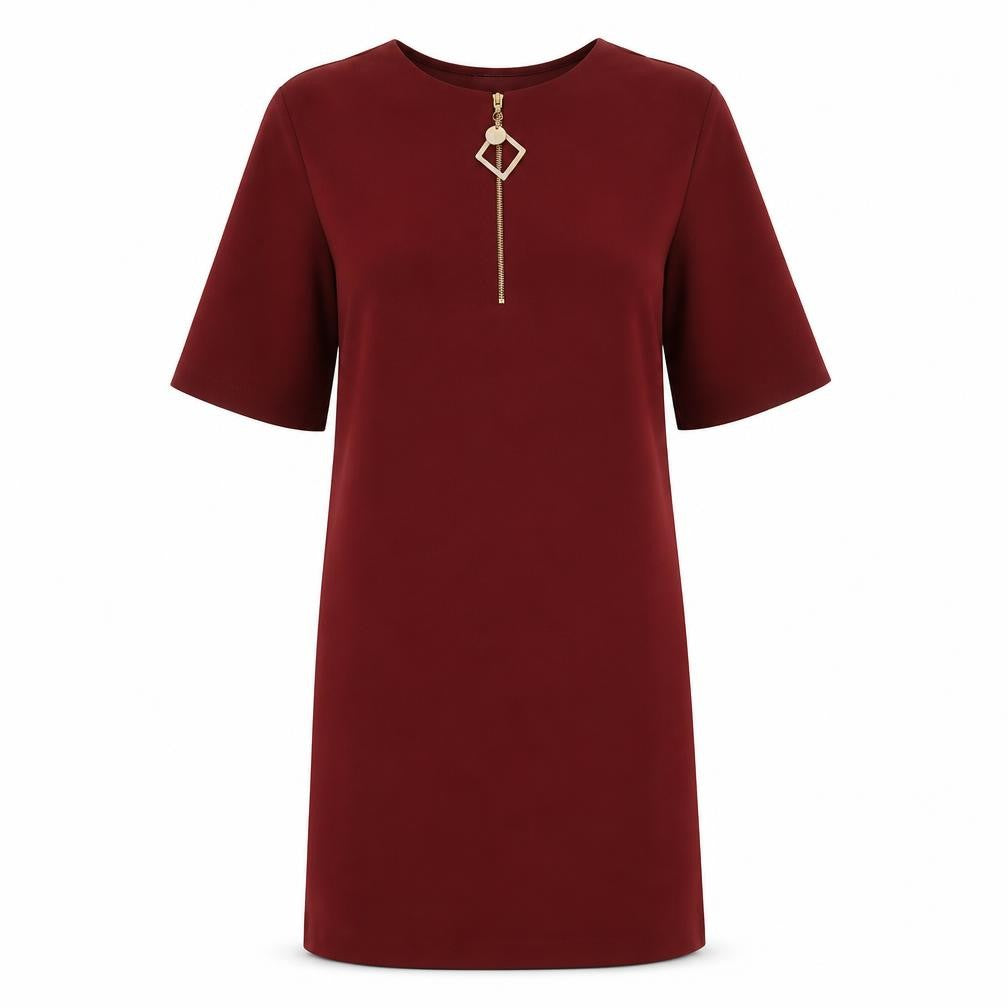 Zara Women's Red Shift Dress Size 14 with Zip