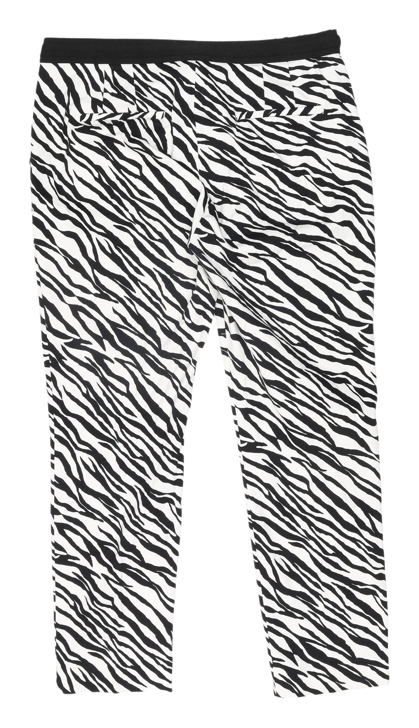 Zara Women's XL Black White Animal Print Trousers