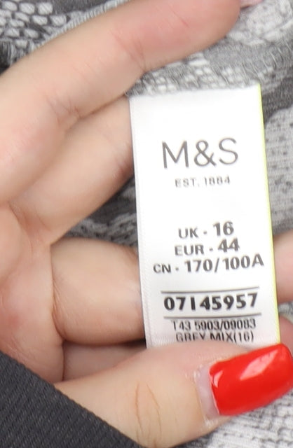 Marks and Spencer Women's Grey Animal Print Blouse