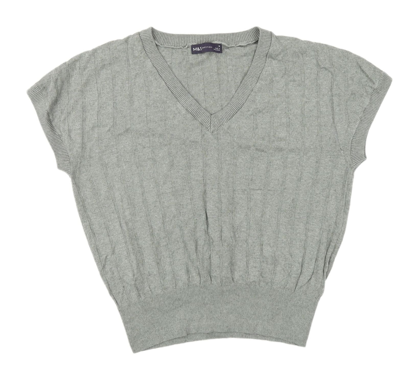 Marks & Spencer Women's Green V-Neck Pullover Jumper