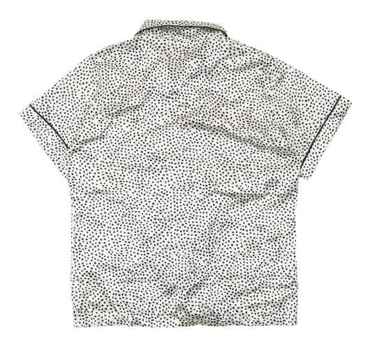Night Women's White Polka Dot Pyjama Top Size 12