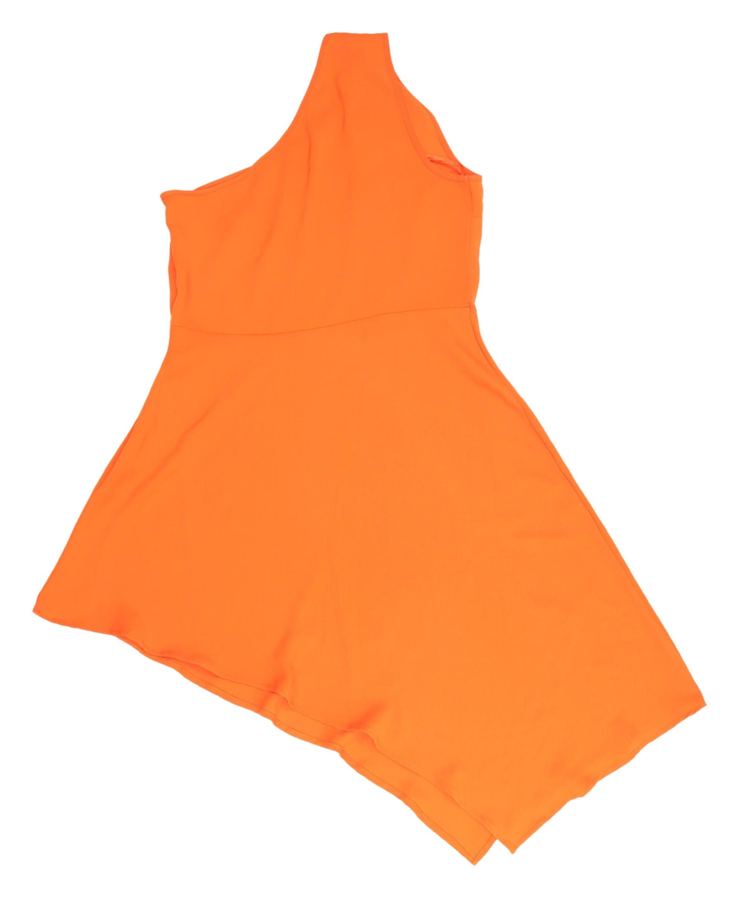 Warehouse Women's Orange One Shoulder Asymmetric Dress 12