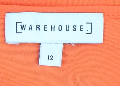 Warehouse Women's Orange One Shoulder Asymmetric Dress 12