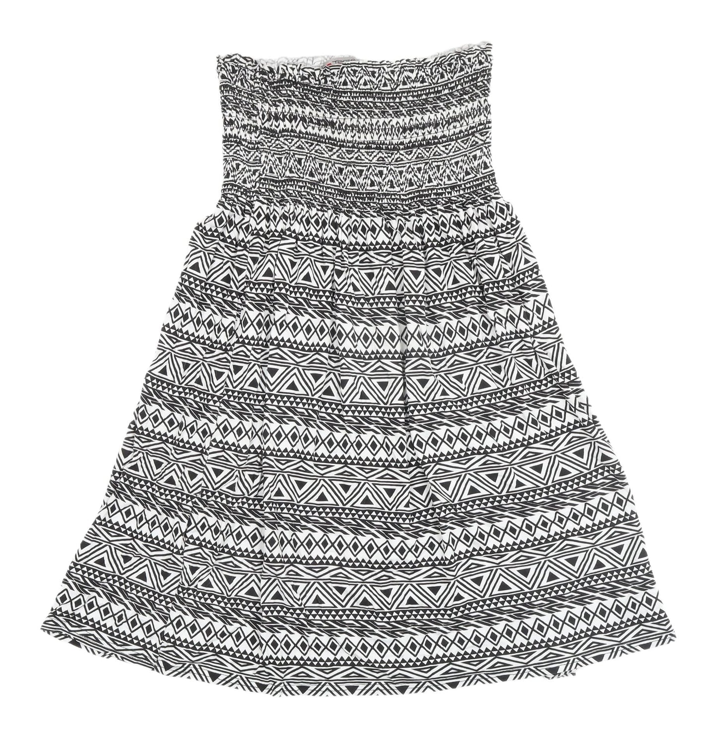 Tease Women's Black Geometric Bandeau Summer Dress