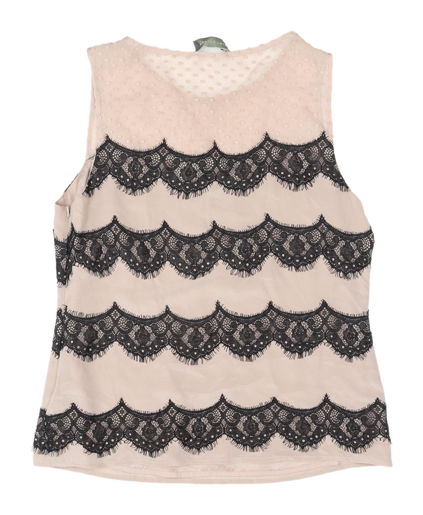 Mint Velvet Women's Beige Lace Camisole Blouse Size 14