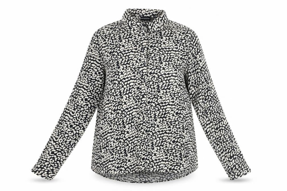 PrettyLittleThing Women's Black Animal Print Shirt UK 10