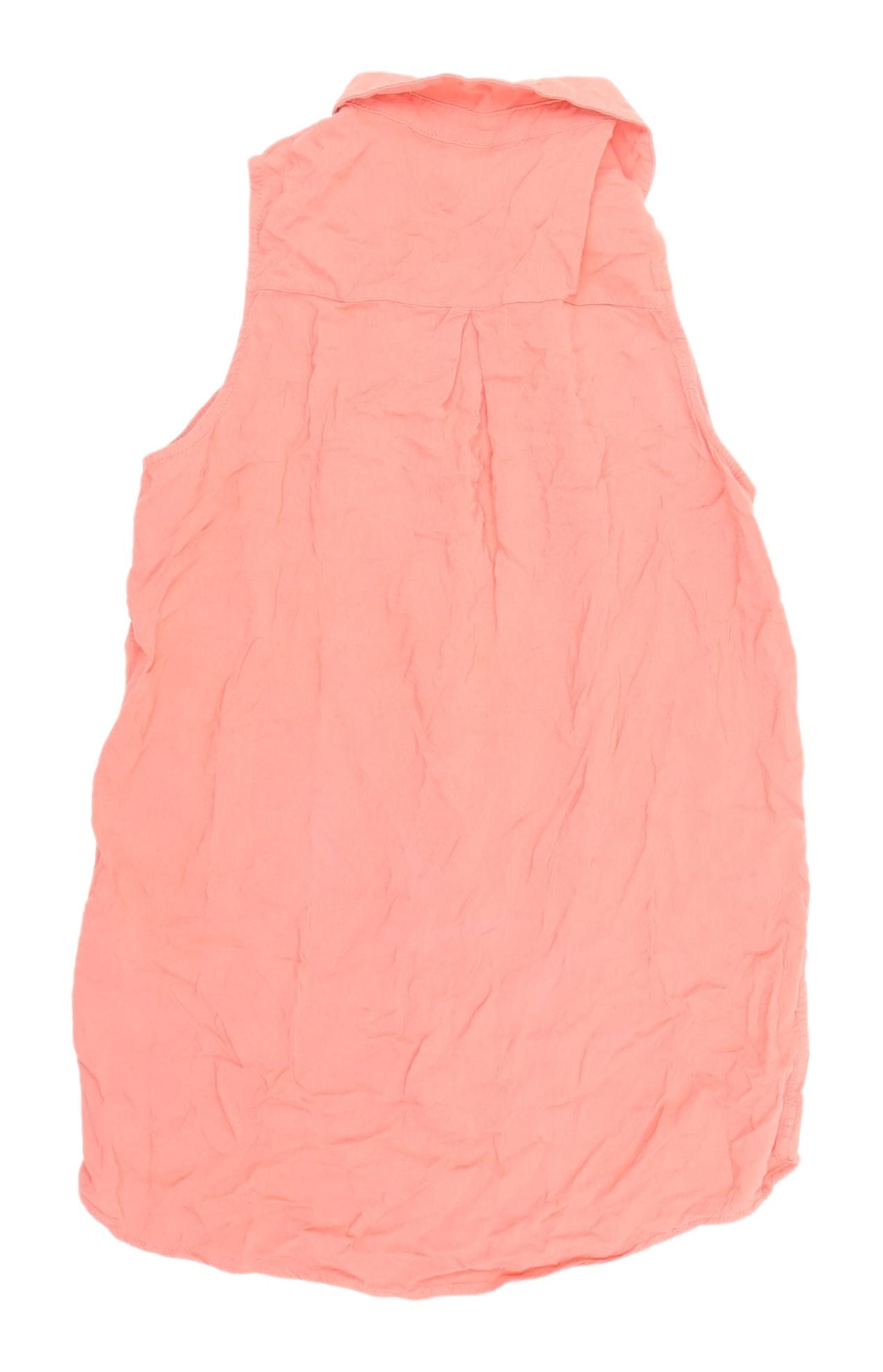 H&M Women's Pink Sleeveless Button-Up Top UK 6