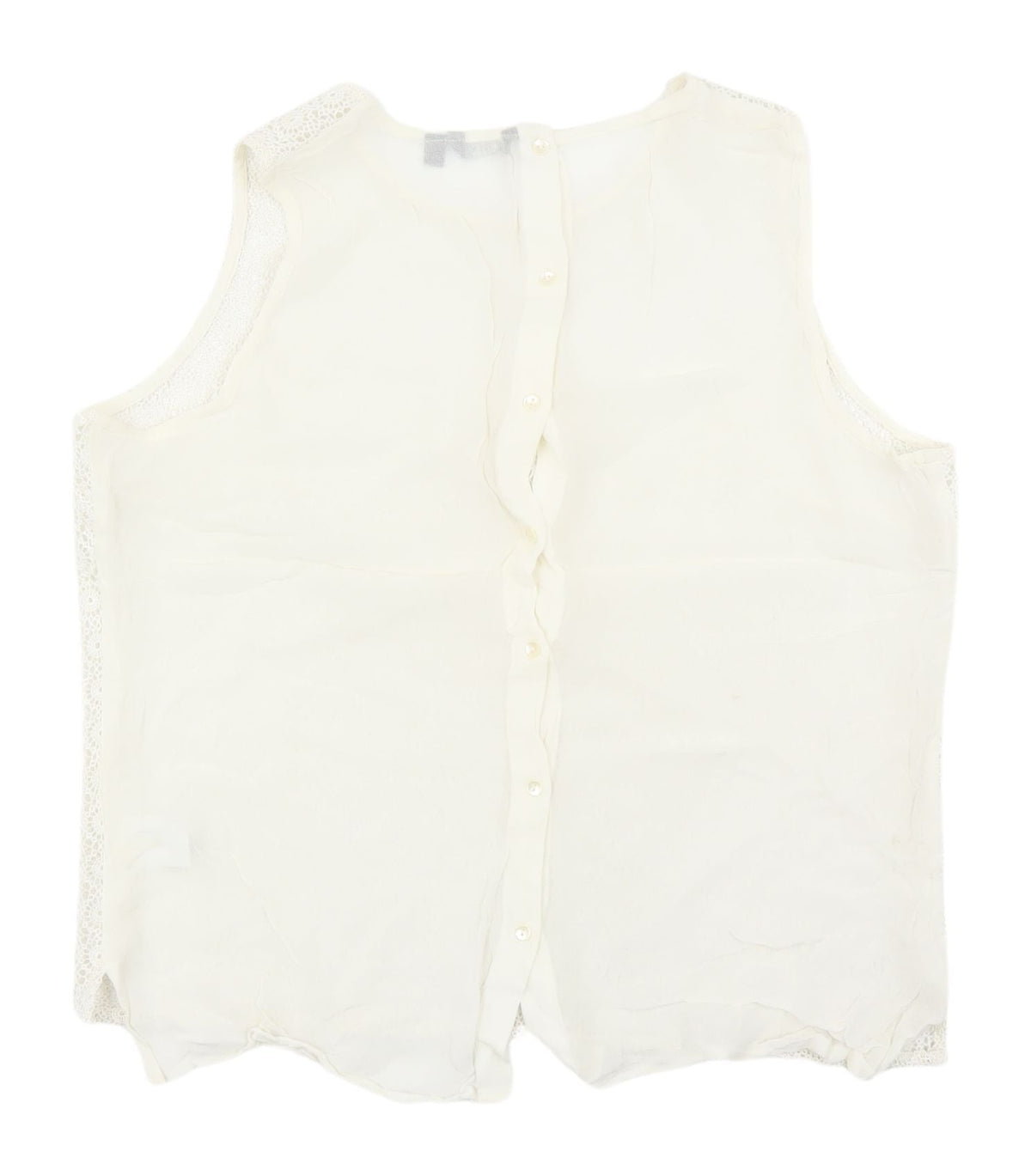LVDEX Women's Ivory Lace Sleeveless Blouse Size 16