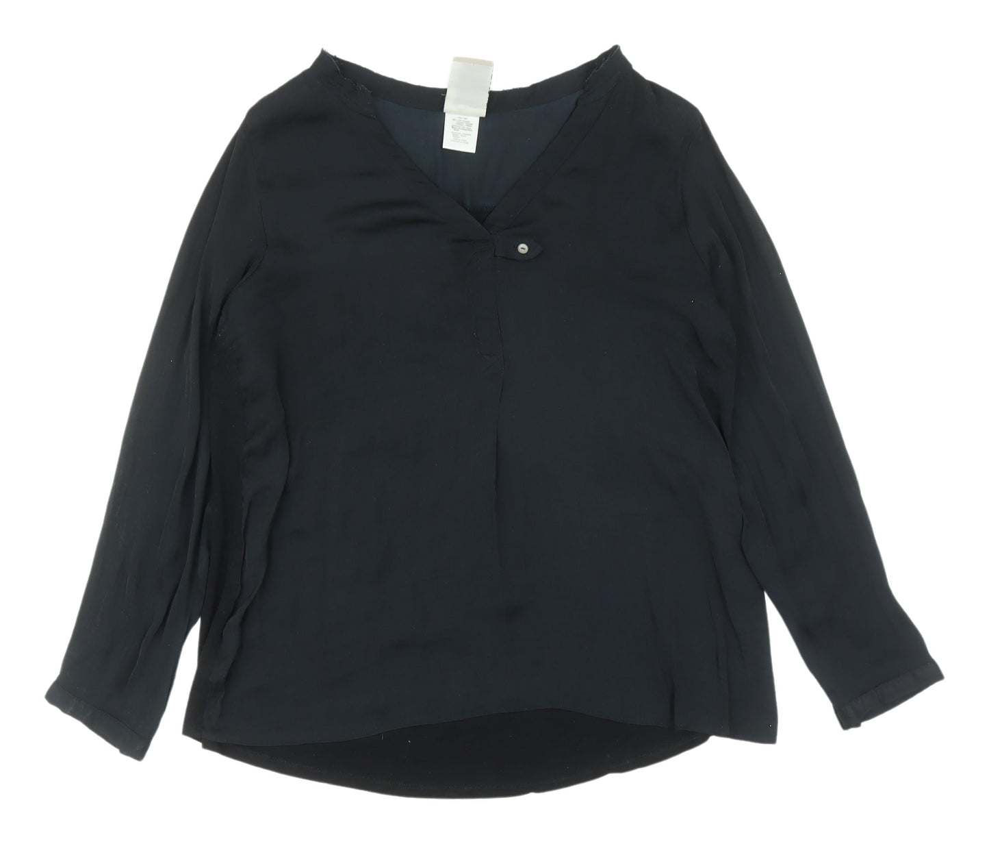Dolan Women's Black V-Neck Blouse M Long Sleeve