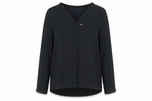 Womens UK Size M Dolan Black Polyester Blend Blouse