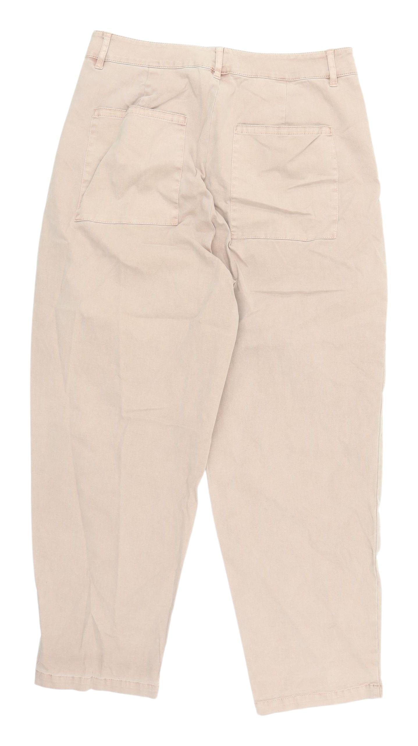 ASOS Women's Beige Chino Trousers - Size S, Casual Pleated