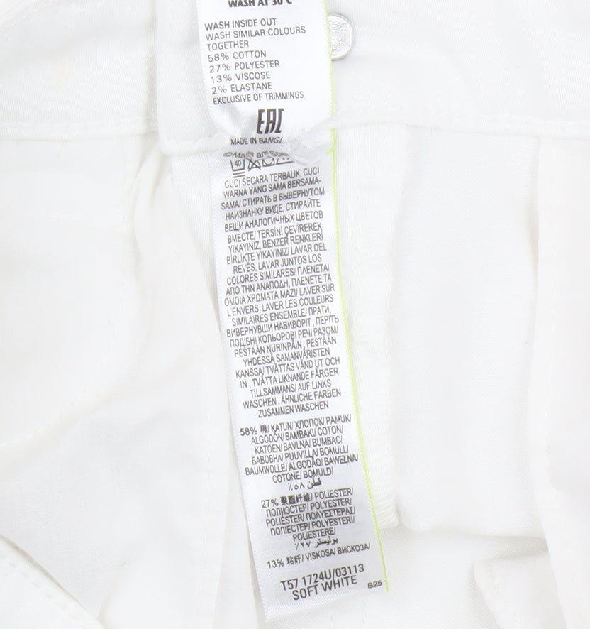 Marks and Spencer Women's White Straight Jeans, Size 8