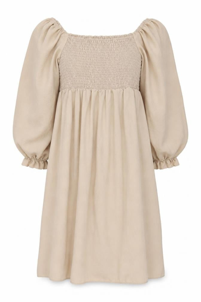 Front view of New Look Beige Shift Dress - UK 12, Classic Style