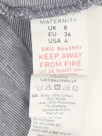 New Look Maternity Blue Camisole with Lace Accents Size 8
