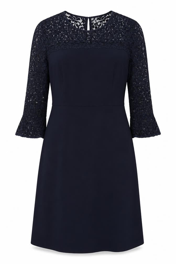 Phase Eight Women's Blue Lace A-Line Dress Size 10