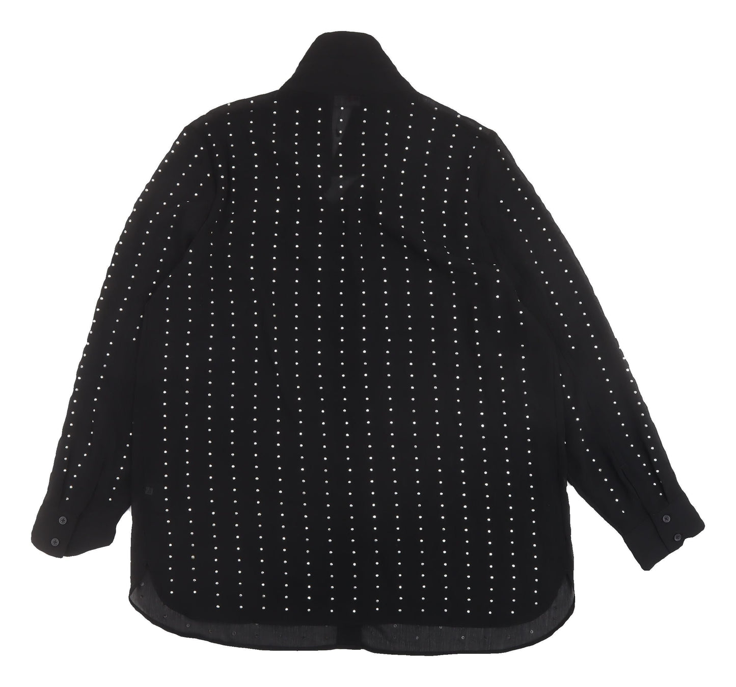 Marks and Spencer Women's Black Studded Button-Up Shirt