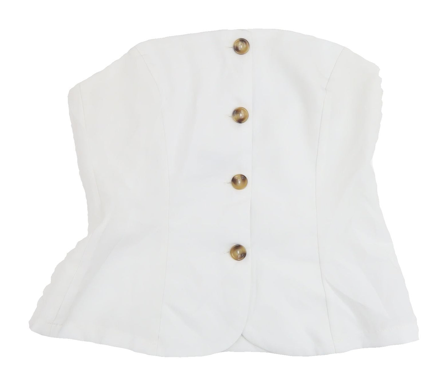 PrettyLittleThing Women's White Strapless Blouse Size 12