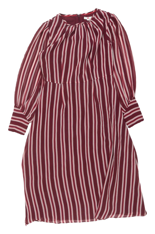 Boden Women's Red Striped Knee Length Dress 8P
