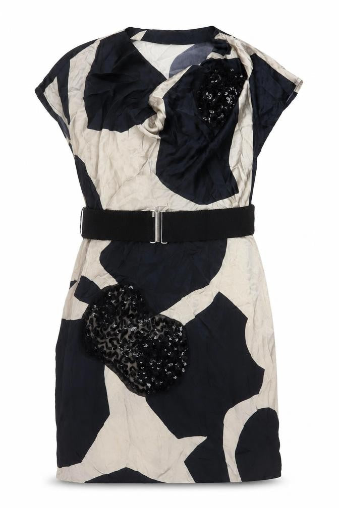 Marks and Spencer Women's Black and White Shift Dress, Size 14