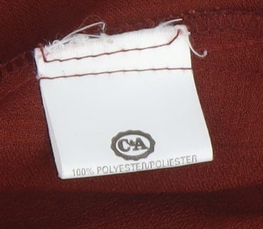 C&A Women's Brown Button-Up Collared Shirt, Size 14