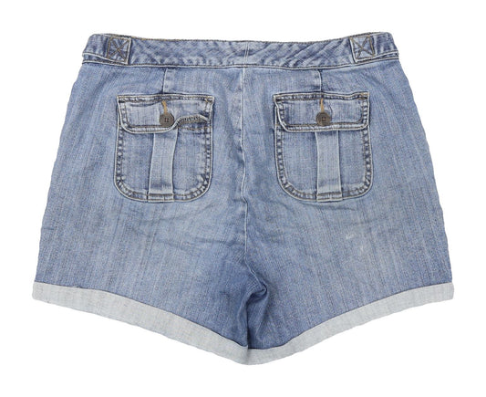 Lands' End Women's Blue Denim Chino Shorts, Size 8