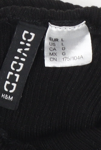 H&M Divided Women's Black Roll Neck Jumper L