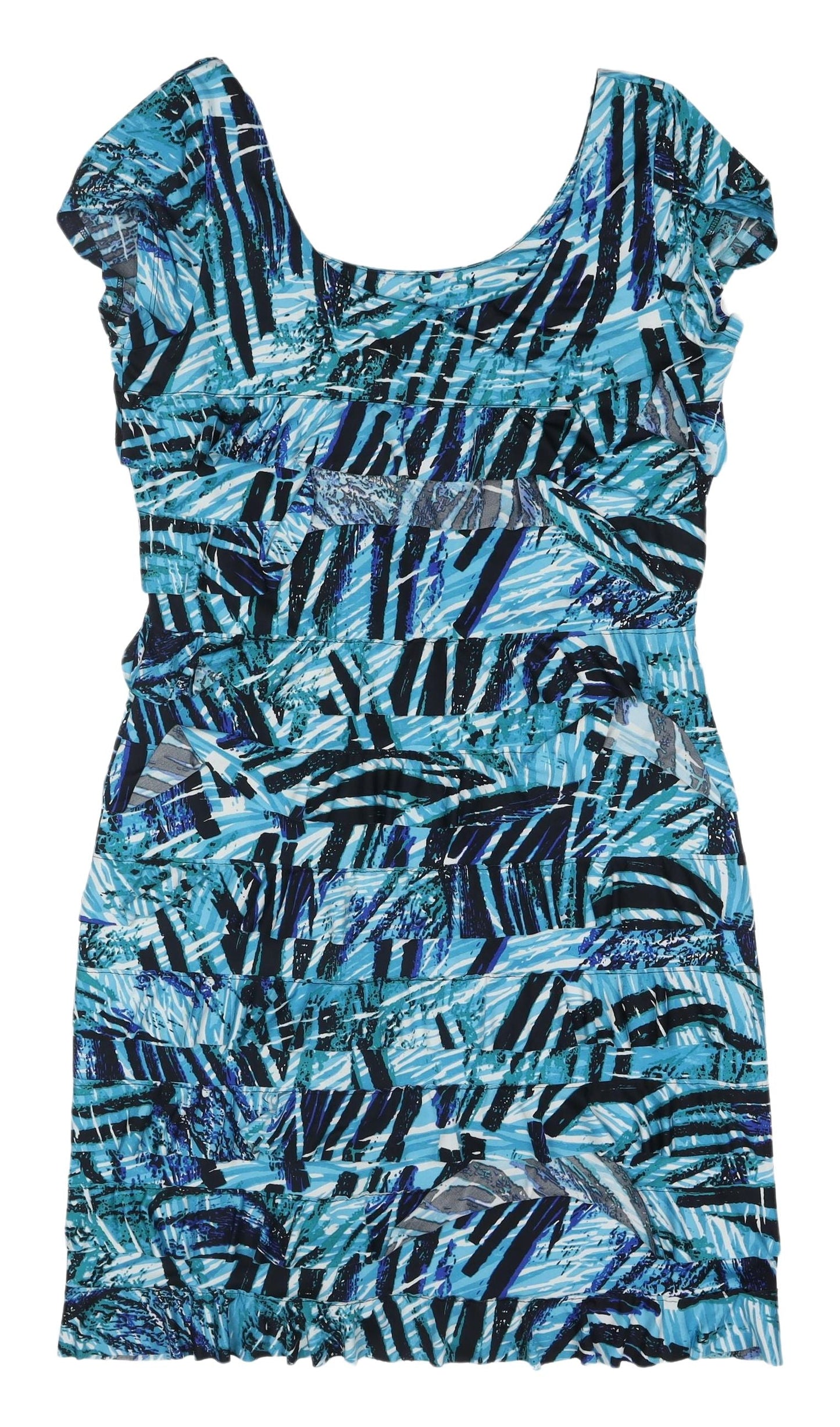 Roman Women's Geometric A-Line Multicolour Dress