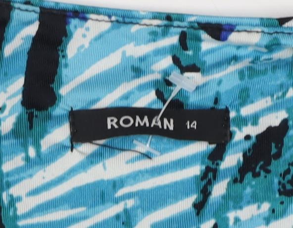 Roman Women's Geometric A-Line Multicolour Dress