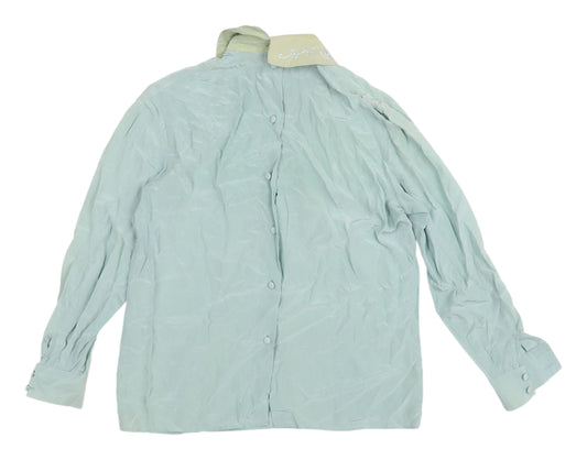 I.B. Diffusion Women's Green Silk Embroidered Blouse UK 10