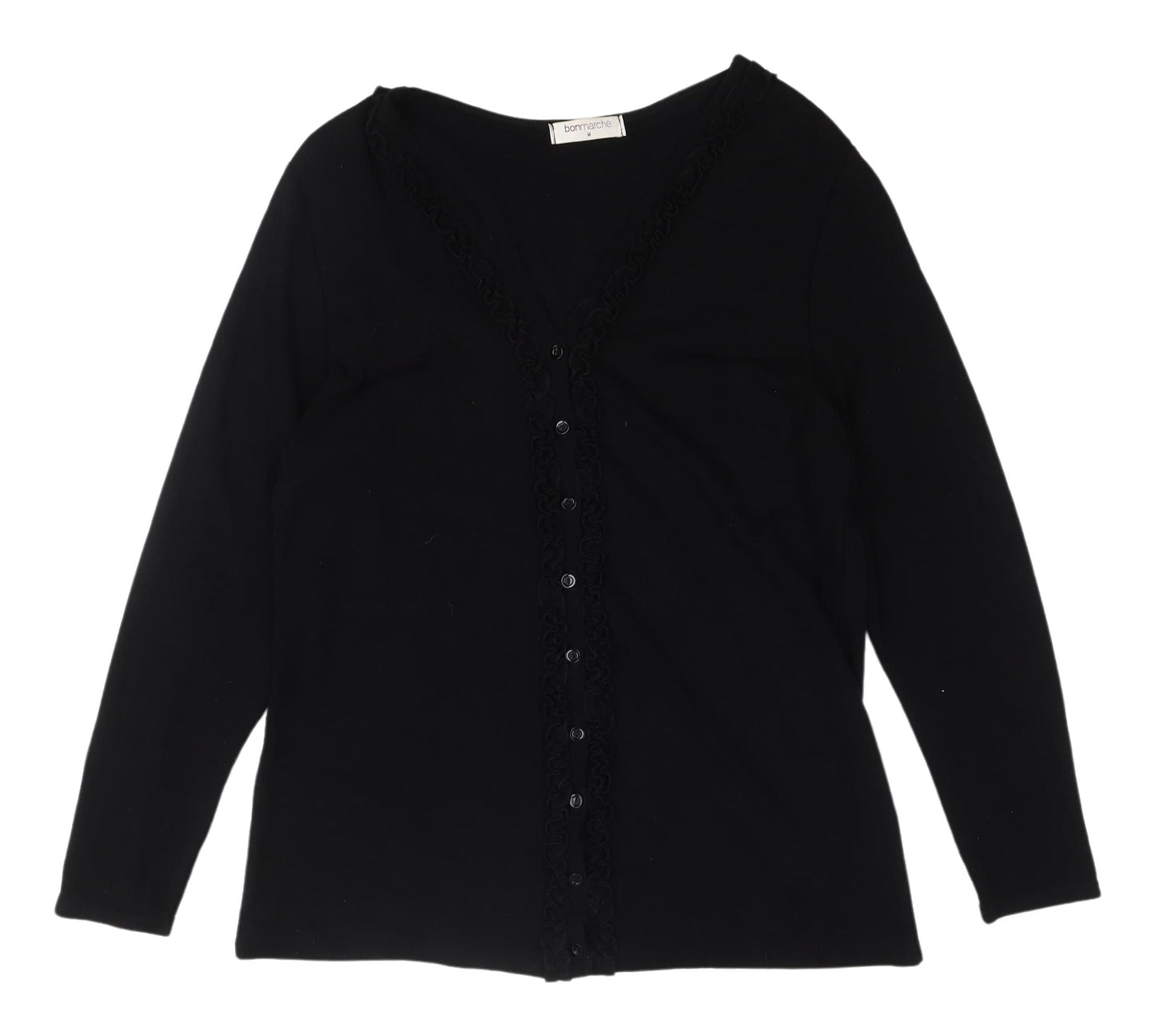 Bonmarché Women's Black V-Neck Cardigan - M