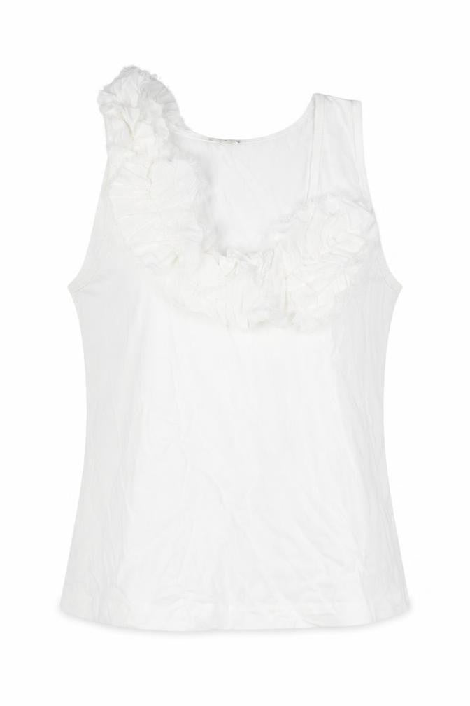 Jigsaw Women’s White Ruffle One-Shoulder Tank