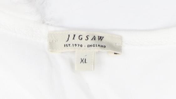 Jigsaw Women’s White Ruffle One-Shoulder Tank