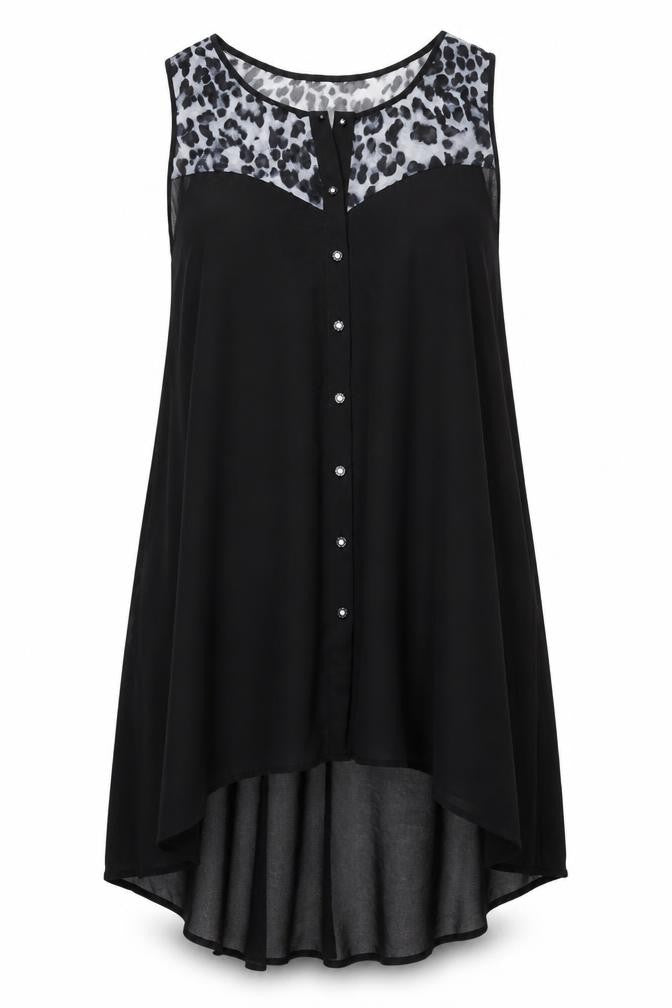 Lovedrobe Black Hi-Low Sleeveless Trapeze Dress