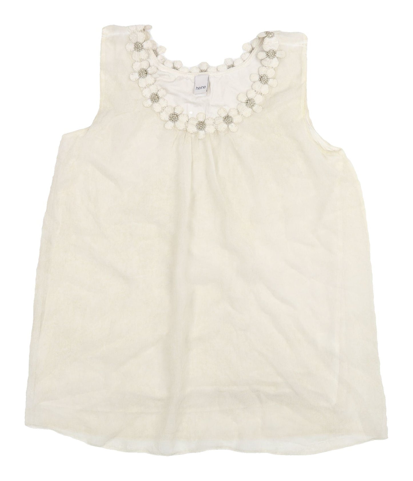 Heine Women's Beige Beaded Blouse Size 16