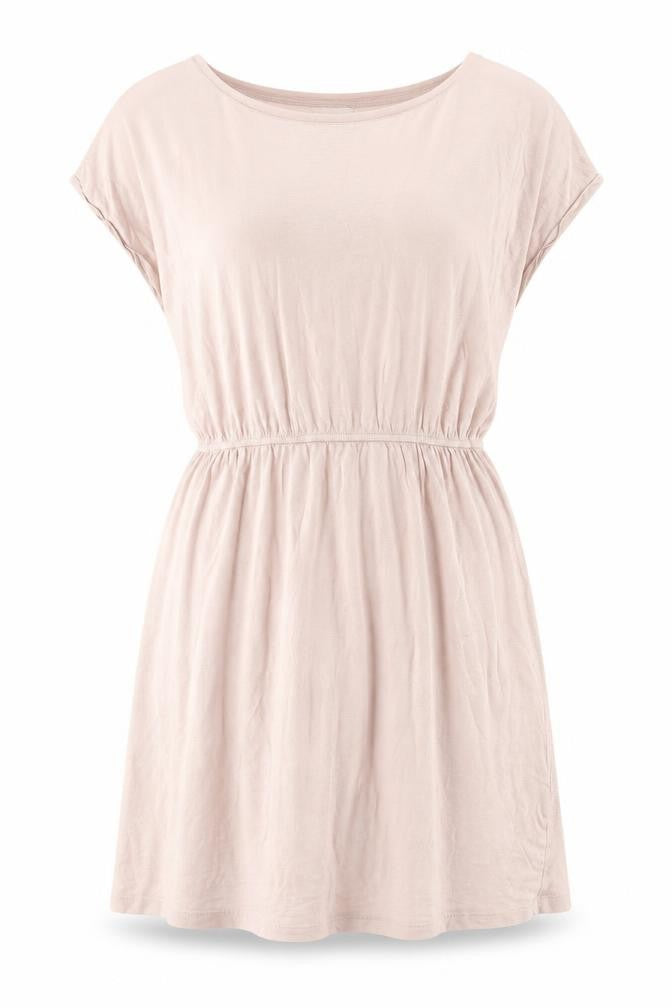 Basic Women's Beige A-Line Dress, Size 12, Summer Casual
