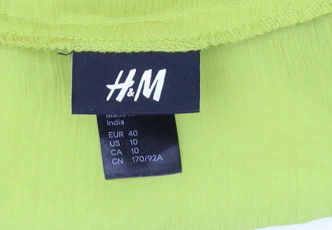 H&M Green Tunic Blouse with Sequins - Size 12