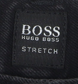 Boss Men's Black Relaxed Straight Jeans 36 Waist