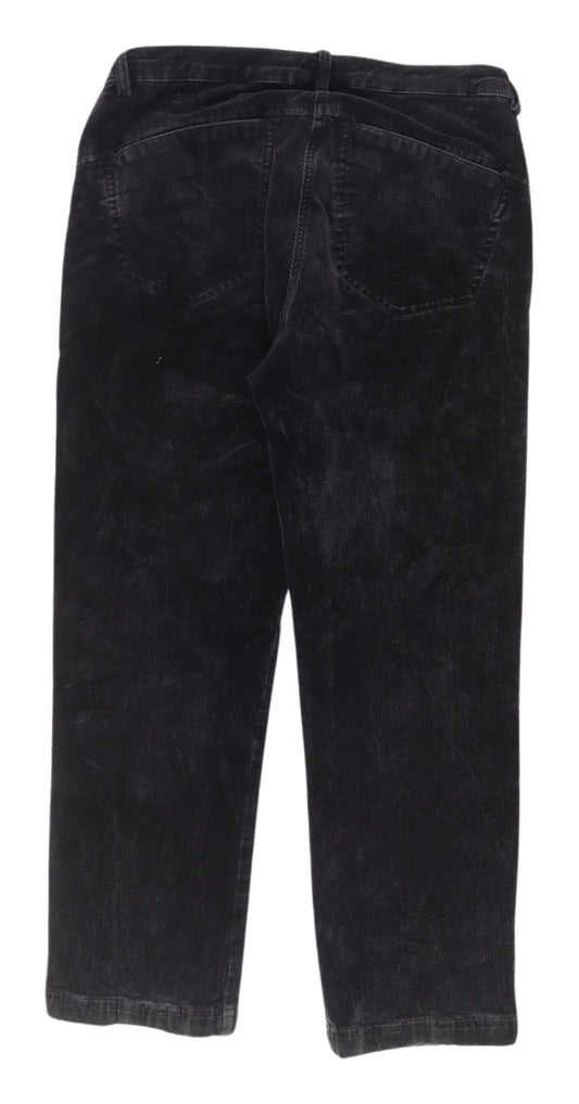 Daily Women's Black Straight Corduroy Trousers Size 12